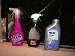 Materials i used for cleaning and oiling the bike